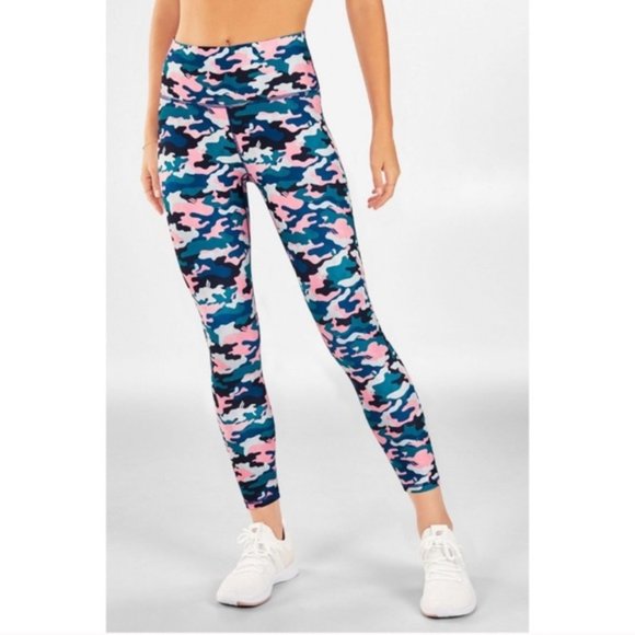 Fabletics Pants - Fabletics PowerHold‎ Leggings Size: L Colorful Camo Print